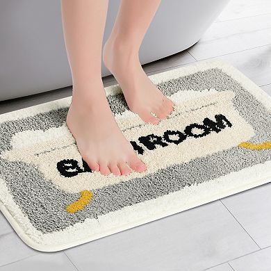 Colorful Bath Mat Stylish Funny With Cute Words Bathroom Rug
