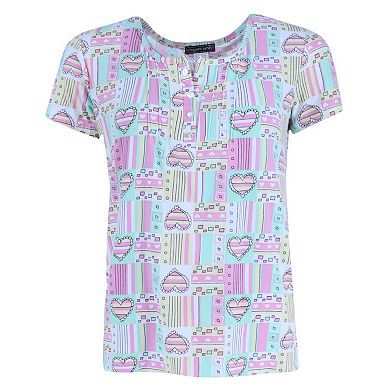 Women's Plus Size Patchwork Hearts Capri Set