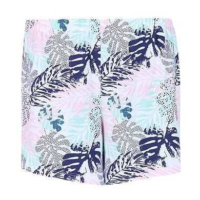 Women's Plus Size Tropic Palms Notch Collar Short Set