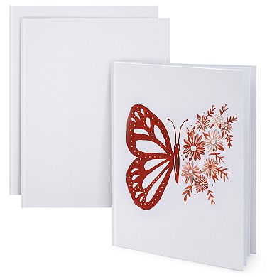 3 Pack Hardcover White Books for Students, Blank inside (8.5x11 inch)