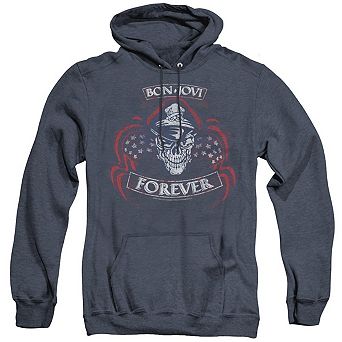 Bon Jovi Forever Skull Adult Heather Hoodie
