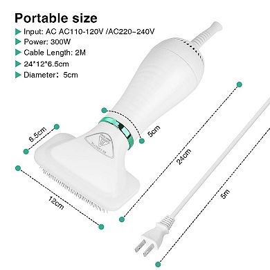 2 In 1 Pet Hair Dryer Blower Slicker Brush Portable Dog Cat Grooming
