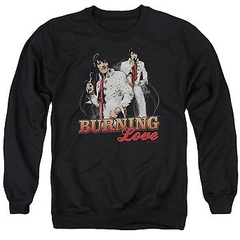 Elvis Presley Burning Love Adult Crewneck Sweatshirt