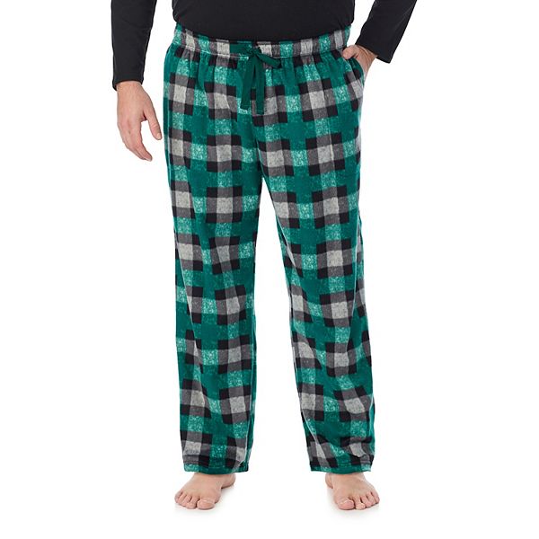 Big & Tall Cuddl Duds® Fleece Pajama Pant - Green Check (2XB)