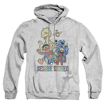 Sesame Street Colorful Group Adult Pull Over Hoodie