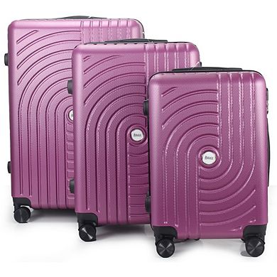 Mirage Sally Abs Hard Shell Lightweight 360 Dual Spinning Wheels Combo Lock 3 Piece Luggage Set