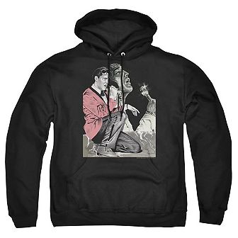 Elvis Presley Rock N Rollong Sleevemoke Adult Pull Over Hoodie