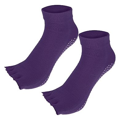 4 Pairs Half Finger Toe Socks Unisex Non Slip Sticky For Yoga Fit