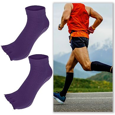 4 Pairs Half Finger Toe Socks Unisex Non Slip Sticky For Yoga Fit