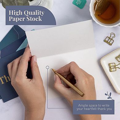 Rileys Thank You Cards With Envelopes, 50-count, Gold Foil - Blank Note Cards, Perfect For Wedding