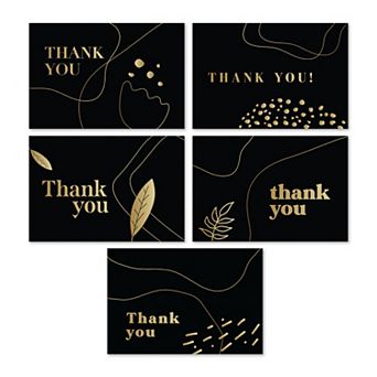 Rileys Thank You Cards With Envelopes, 50-count, Gold Foil - Blank Note Cards, Perfect For Wedding