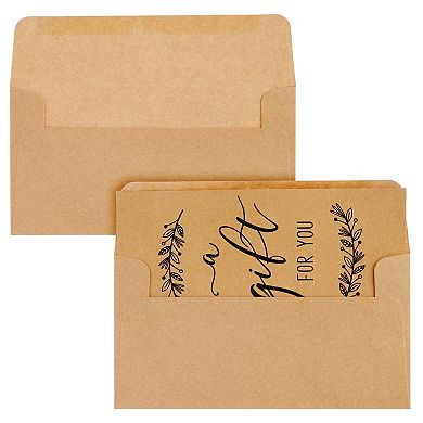 36 Pack Money Cards With Envelopes, A Gift For You Cards, Kraft Paper, 3.5x7.25"