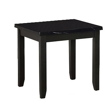 Lide 3 Piece Coffee Table And End Table Set, Faux Marble Top, Black Wood