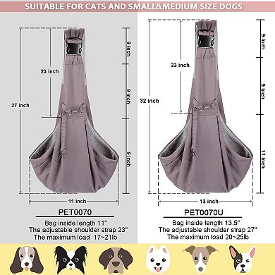 Pet Sling Carrier Bag Adjustable For Dogs Cats