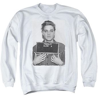 Elvis Presley Army Mug Shot Adult Crewneck Sweatshirt