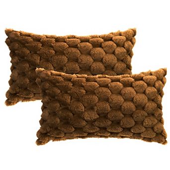 Pack Of 2 Soft Decorative Throw Pillow Covers Plush Cushion Pillowcase For Sofa 12" X 20"