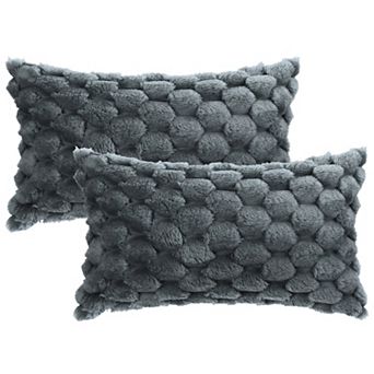 Pack Of 2 Soft Decorative Throw Pillow Covers Plush Cushion Pillowcase For Sofa 12" X 20"