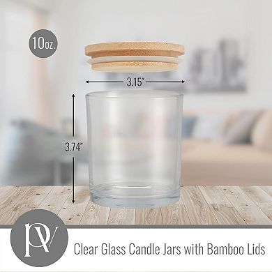 Pavelle 10 Oz. Glass Candle Jars With Lids, Candle Jars For Making Candles And Storage, 12 Pcs