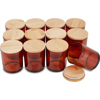 Pavelle 10 Oz. Glass Candle Jars With Lids, Candle Jars For Making Candles And Storage, 12 pc