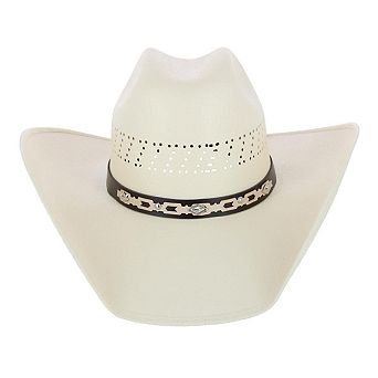 Men's Buffalo Crown Canvas Western Hat With Geometric Hatband