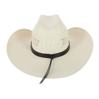 Men's Buffalo Crown Canvas Western Hat With Geometric Hatband