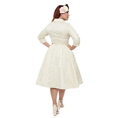 Unique Vintage 1950s Collared Swing Dress