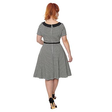 Unique Vintage Plus Size 1950s Collared Swing Dress