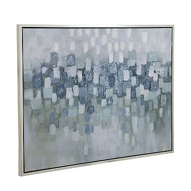 35 X 47 Wall Art Oil Painting, Landscape Polyester Canvas, Gray, Silver