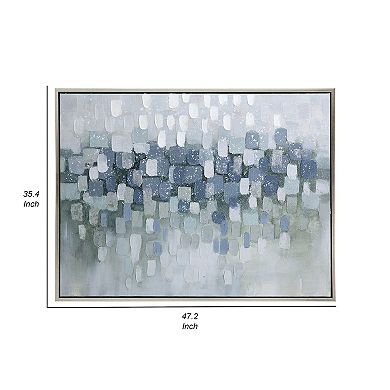 35 X 47 Wall Art Oil Painting, Landscape Polyester Canvas, Gray, Silver