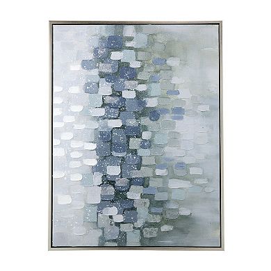 35 X 47 Wall Art Oil Painting, Landscape Polyester Canvas, Gray, Silver