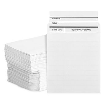 100 Pack Self Adhesive Book Pockets, Library Card Holders, White, 3.5 X 4.5 In