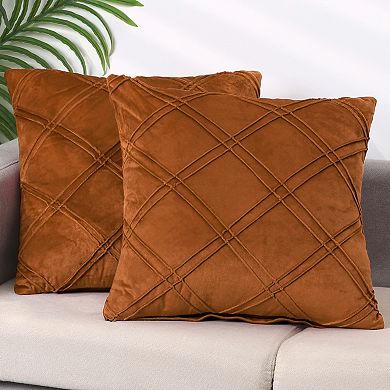 Throw Pillow Covers 2 Pack Solid Color Sofa Decorative Pillow Covers Pillowcases 18 x 18 Inch