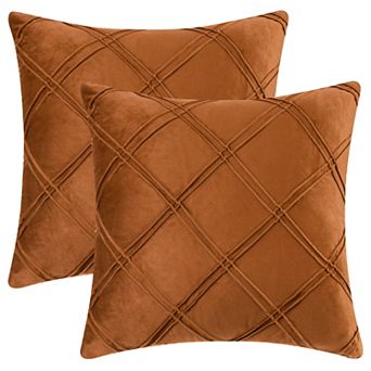 Throw Pillow Covers 2 Pack Solid Color Sofa Decorative Pillow Covers Pillowcases 18 x 18 Inch