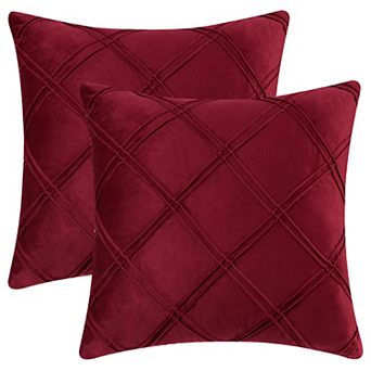 Throw Pillow Covers 2 Pack Solid Color Sofa Decorative Pillow Covers Pillowcases 18 x 18 Inch
