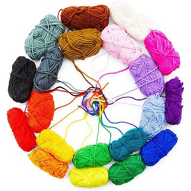 20 Pack Acrylic Yarn for Crocheting, Medium #4 Colorful Knitting Crafts 420 Yds