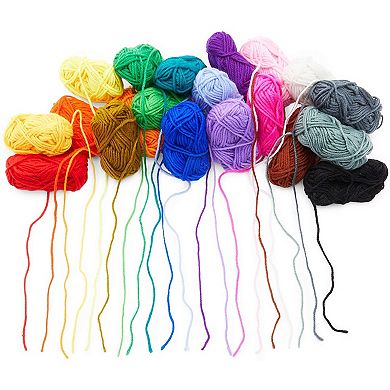 20 Pack Acrylic Yarn for Crocheting, Medium #4 Colorful Knitting Crafts 420 Yds