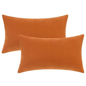 1 Pair Solid Color Pillowcases With Hidden Zipper For Bed, Sofa, Chair And Couch 12" X 20"
