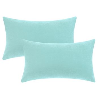 1 Pair Solid Color Pillowcases With Hidden Zipper For Bed, Sofa, Chair And Couch 12" X 20"