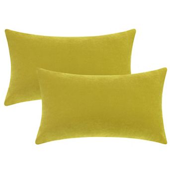 1 Pair Solid Color Pillowcases With Hidden Zipper For Bed, Sofa, Chair And Couch 12" X 20"