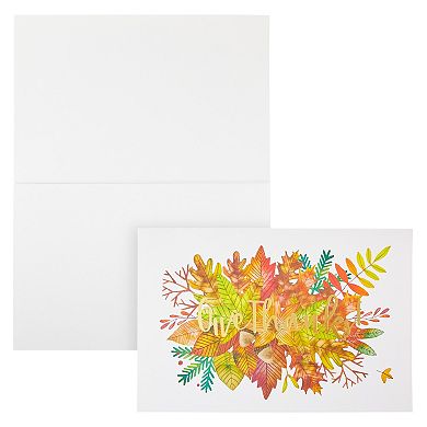 48 Pack Thanksgiving Greeting Cards And Kraft Envelopes, 6 Fall Designs, 4x6 In
