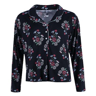 PJ Couture Women's Floral Notch PJ Pant Set