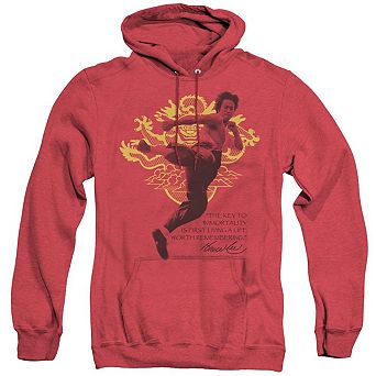 Bruce Lee Immortal Dragon Adult Heather Hoodie