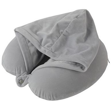 Mirage Twinkie 2 In 1 Travel Neck Pillow And Velvet Hoodie With Rest Neck Support And Eye Shield