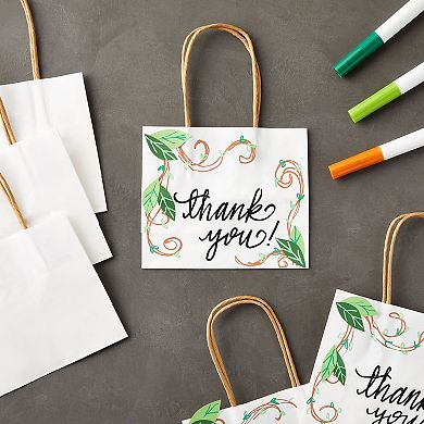 Mini Paper Gift Bags With Handles For Baby Shower, Birthday Party (50 Pack)