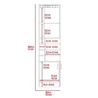 Seattle Bar Cabinet, Eight Bottle Cubbies, Two Large Open Shelves