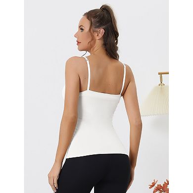 Women's Built-in Bra Padded Adjustable Spaghetti Strap Cami Tanks Top