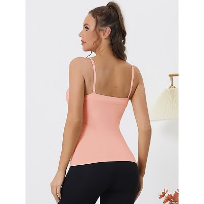Women's Built-in Bra Padded Adjustable Spaghetti Strap Cami Tanks Top
