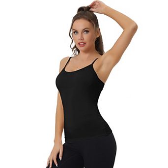 Women's Built-in Bra Padded Adjustable Spaghetti Strap Cami Tanks Top