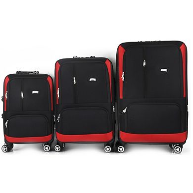 Mirage Dominic Soft Shell Lightweight Expandable 360 Spinning Wheels Combo Lock 3pc Luggage Set