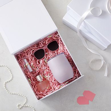 6 Pack Proposal Boxes, 9.5 X 9.5 X 3.5 Inch Glossy White Magnetic Gift Box